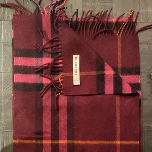 Burberry Burgundy Cashmere Scarf